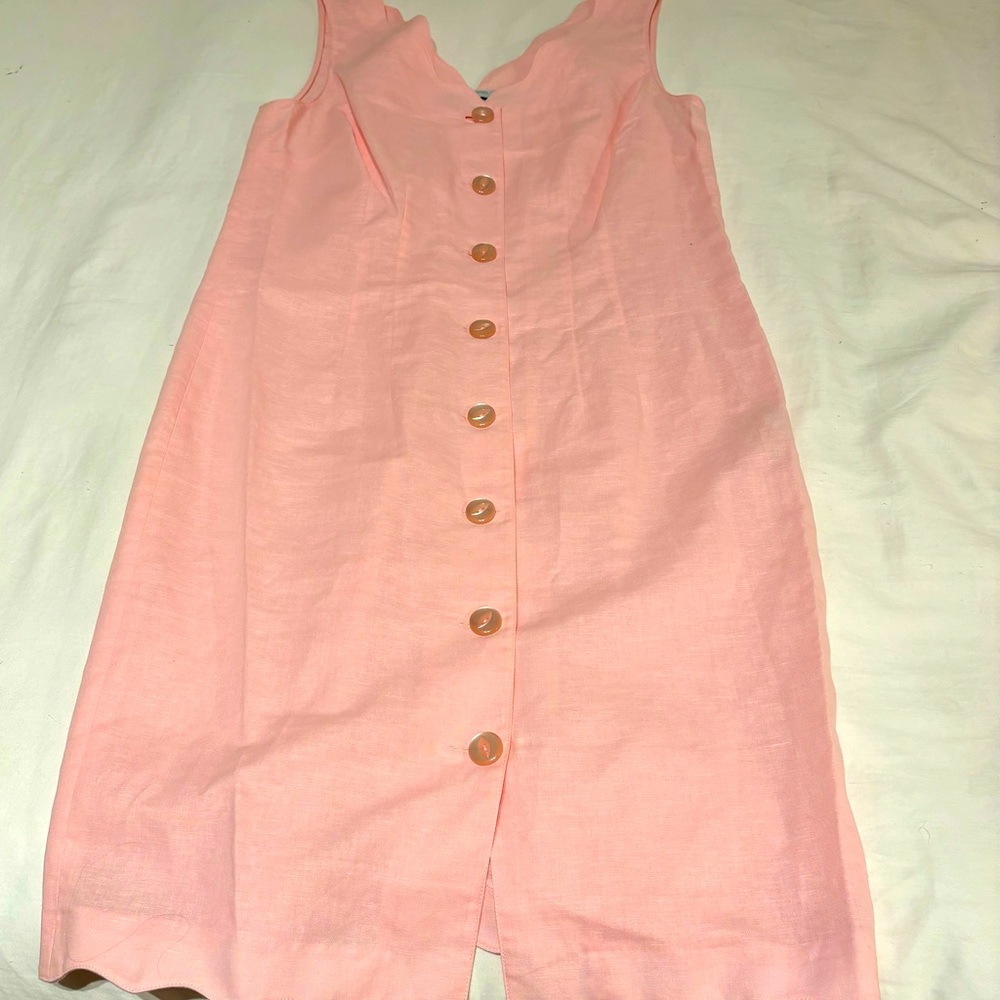 Guideboat button down summer dress in ballet pink, size 4.